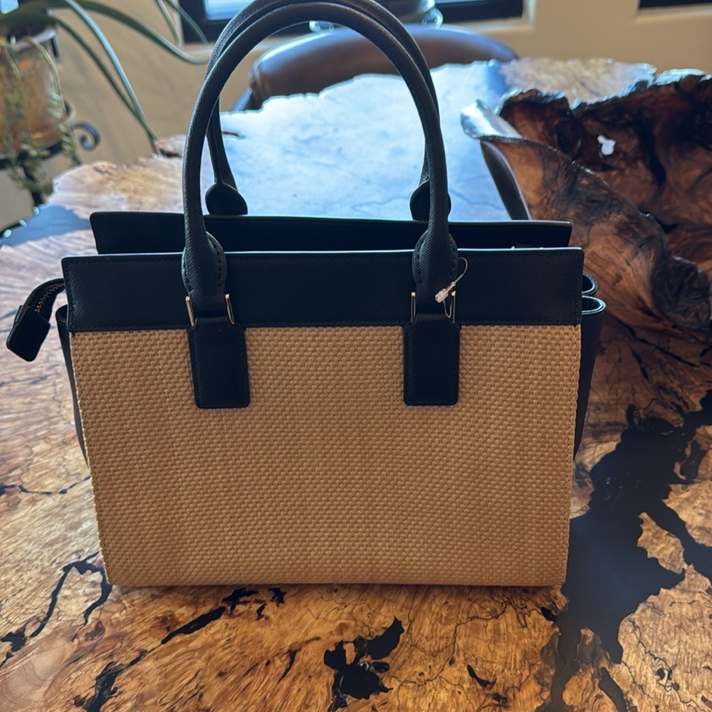 Kate Spade NWOT New York Cameron Street Candace Raffia Satchel/Crossbody - Picture 3 of 9